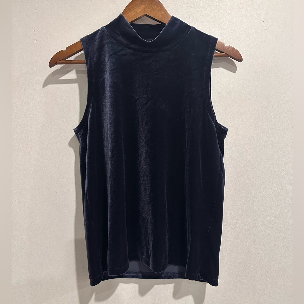 J. CREW‎ Blue Velvet Sleeveless Turtle Neck